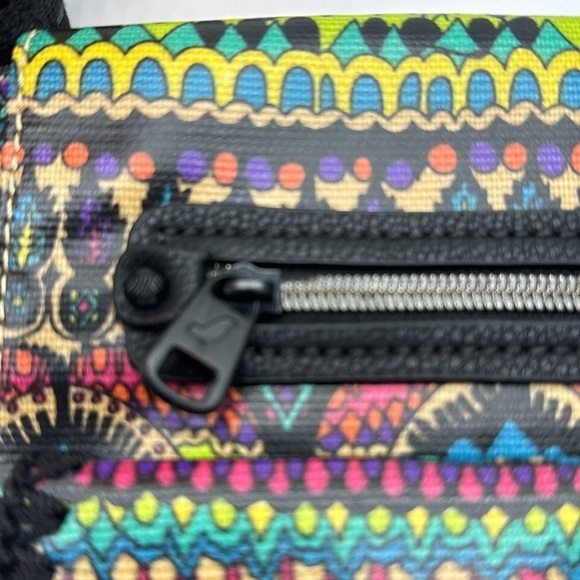 Sakroots Multicolor Plastic Coated Lightweight Crossbody Bag - Lots of Pockets! - Picture 4 of 15